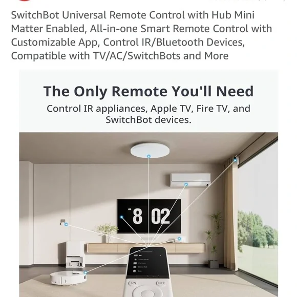 SwitchBot Universal Remote Universal Remote Control with Hub Mini - White - Picture 2 of 10